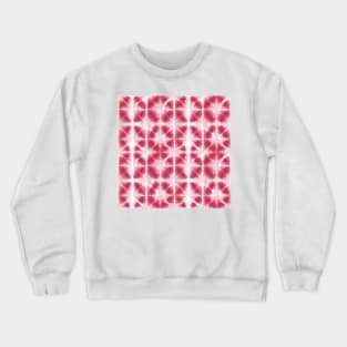 Shibori Itajime viva magenta and white Crewneck Sweatshirt